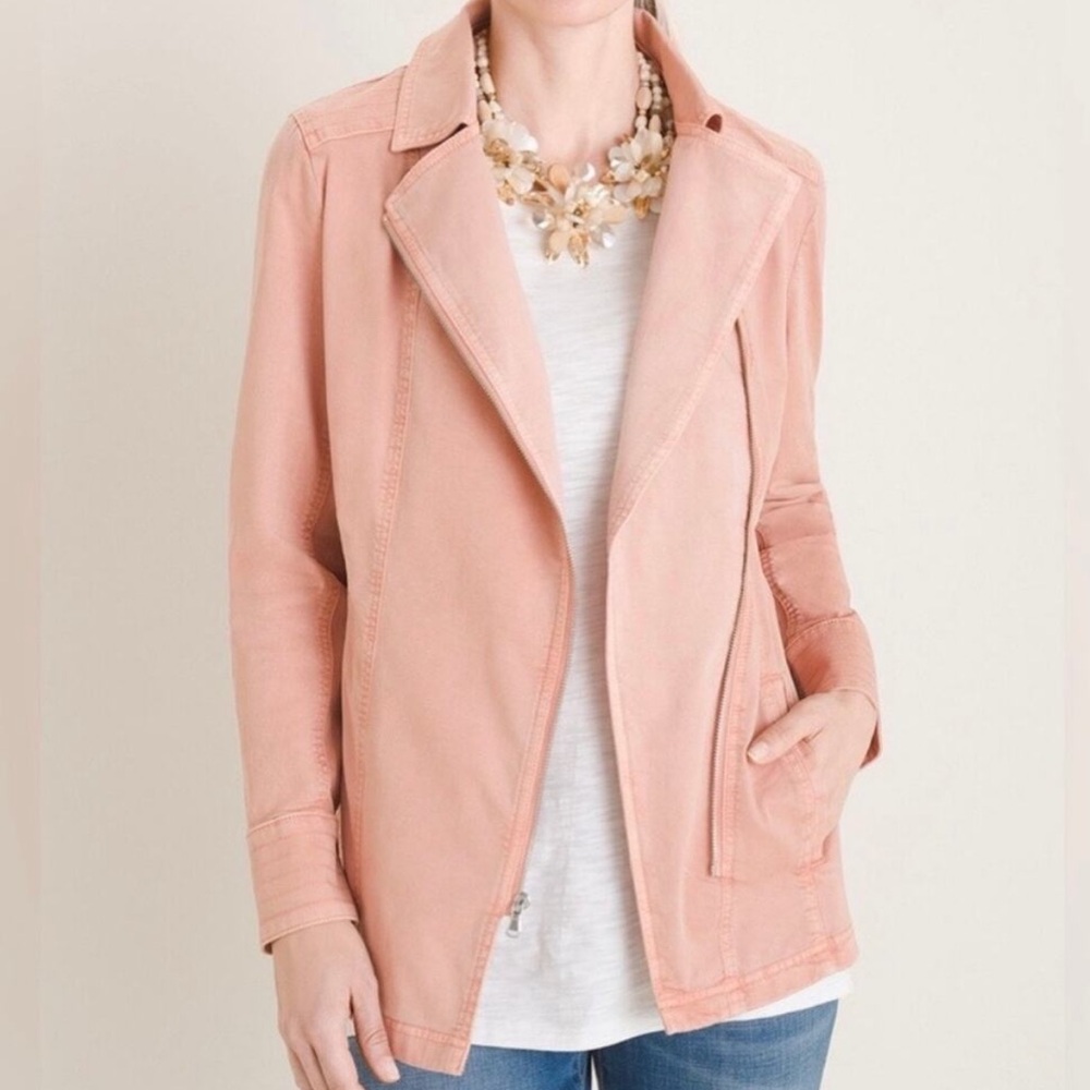 CHICO’S Elongated Moto Jacket Twill, NWT